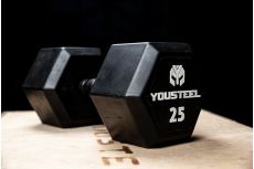 Гантель обрезиненная YouSteel HEX DB 12,5 кг