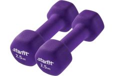 Гантель неопреновая Star Fit DB-201 2,5 кг, фиолетовый, 2 шт