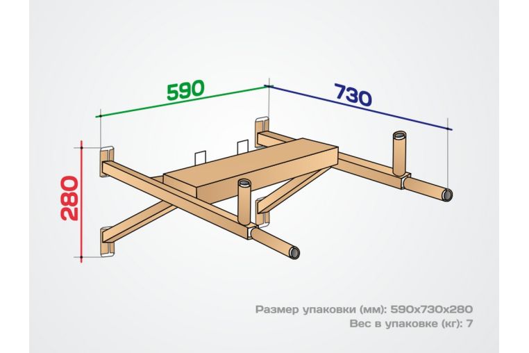 Брусья-пресс настенные Spektr Sport ПульсАп+Пресс, черный фото 2