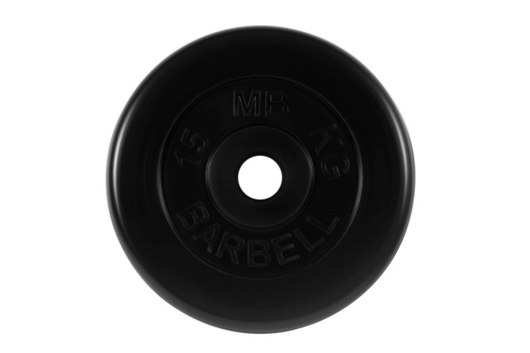 Диск обрезиненный d51мм MB Barbell MB-PltB51-15 15кг черный 