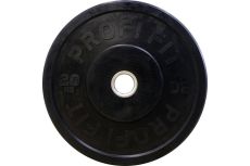 Диск для штанги Profi-Fit каучуковый, черный, d-51 20кг