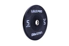 Бампированный диск 5кг Live Pro Black Rubber Bumper Plate NL\LP8038-5\00-00-00