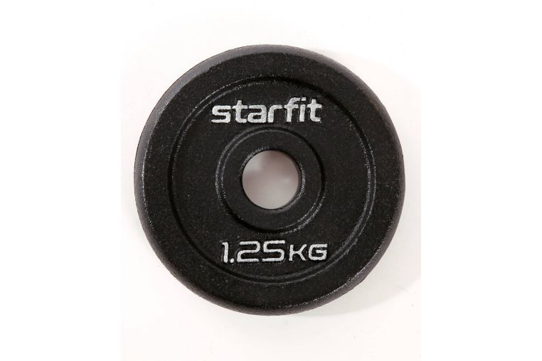 Диск чугунный 1,25 кг Star Fit d26 мм BB-204 черный 