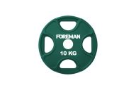 Диск олимпийский обрезиненный Foreman PRR, 10 кг PRR-10KG Зеленый